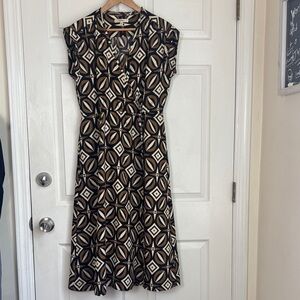 MOUSSY Brown and Black pattern faux wrap dress size 1 size Small